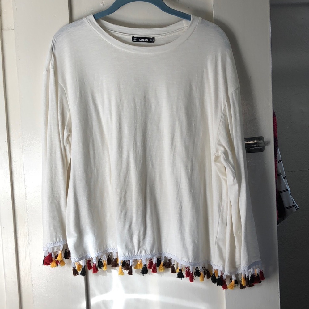Bell Sleeve Tassel Shirt
